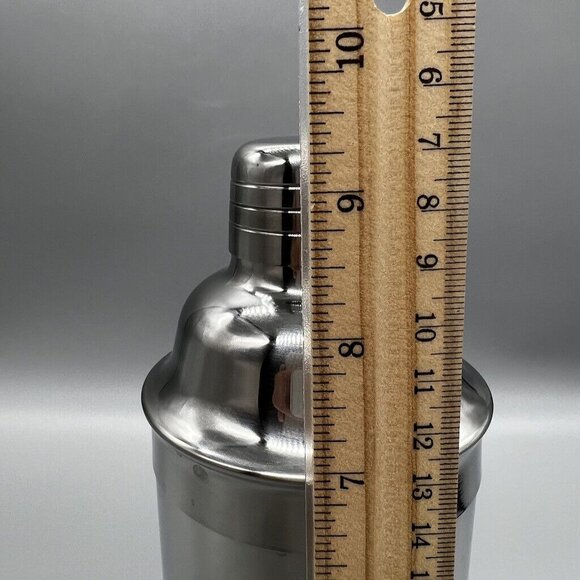 24 Oz Cocktail Shaker Jigger Strainer Stainless Steel 4 Pc Set Cresimo - Picture 6 of 6